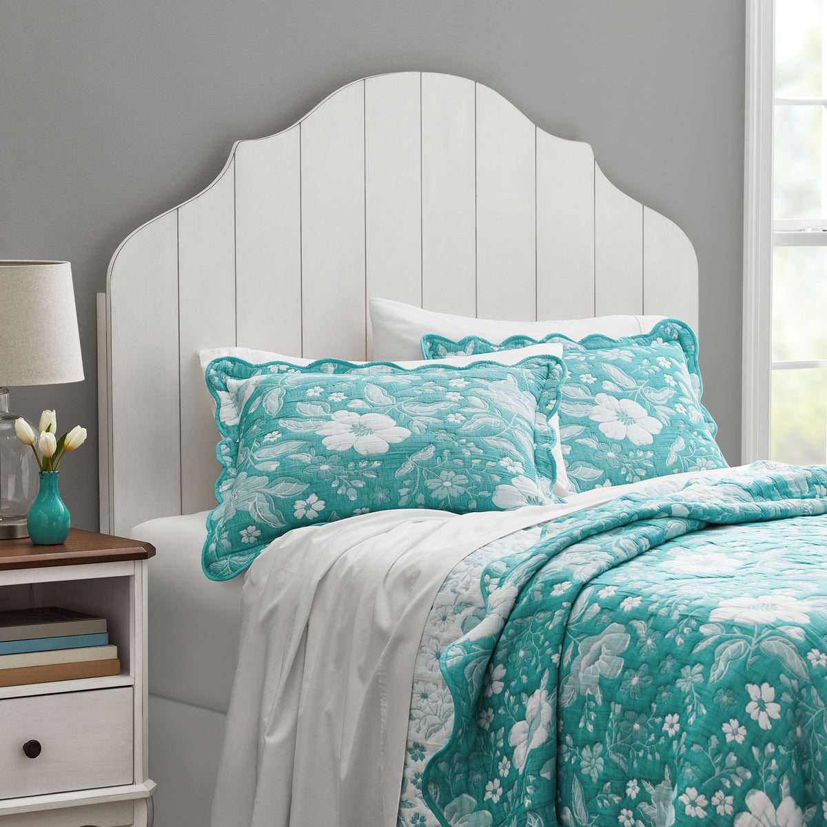 Brambelle Queen Headboard with Solid Wood Frame White