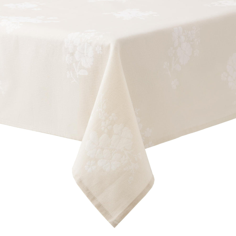 Brambelle Tonal Floral Jacquard Tablecloth Light Taupe 60 x 102 Inch