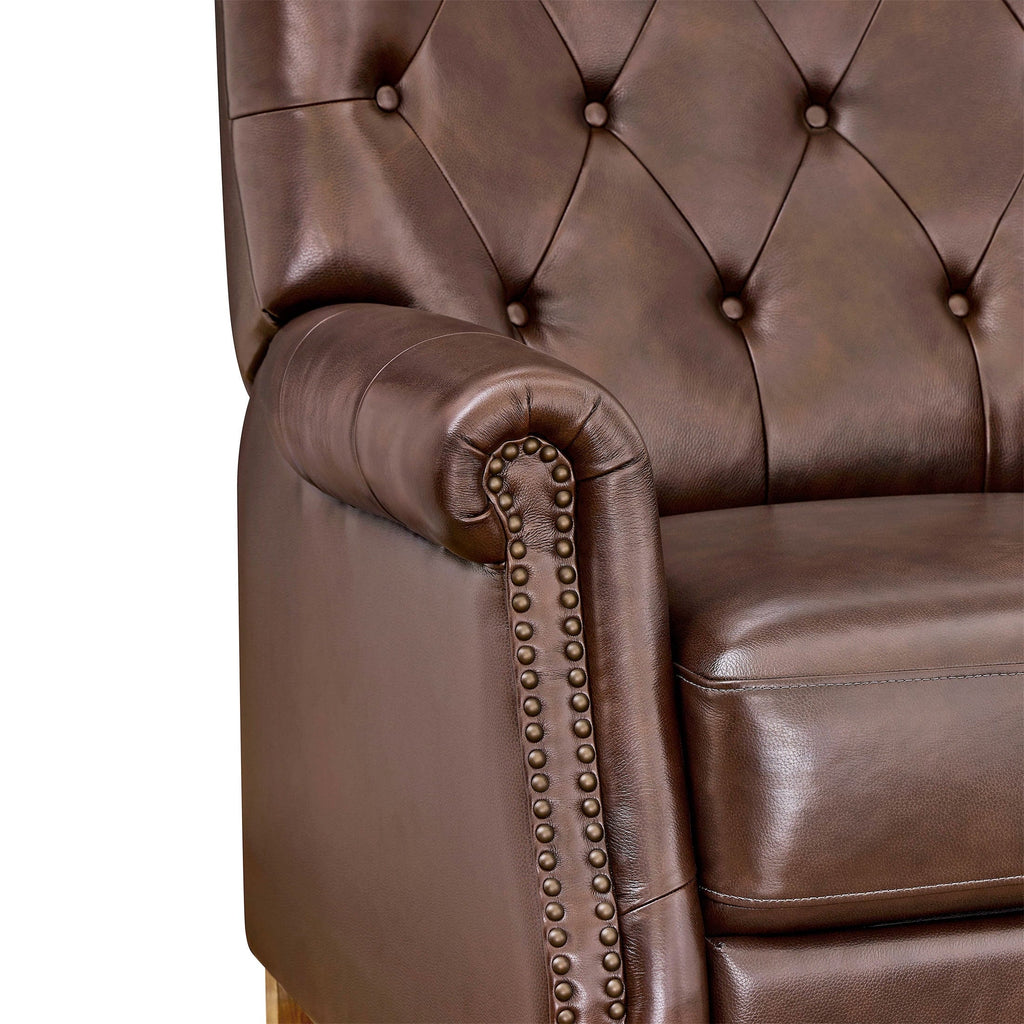 Recliner in whiskey brown view 8