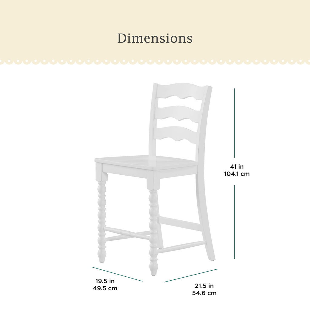 Counter stool set in white view 3