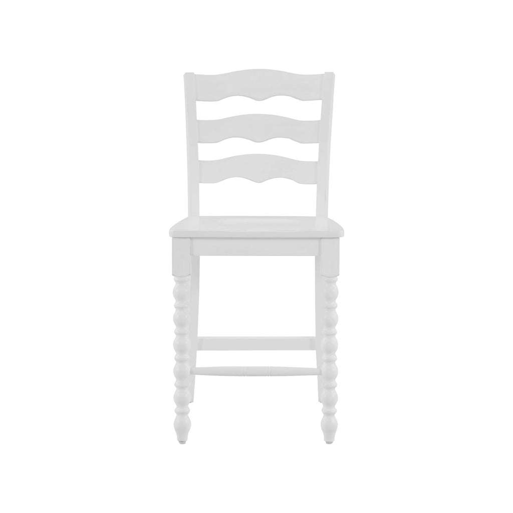 Counter stool set in white view 9