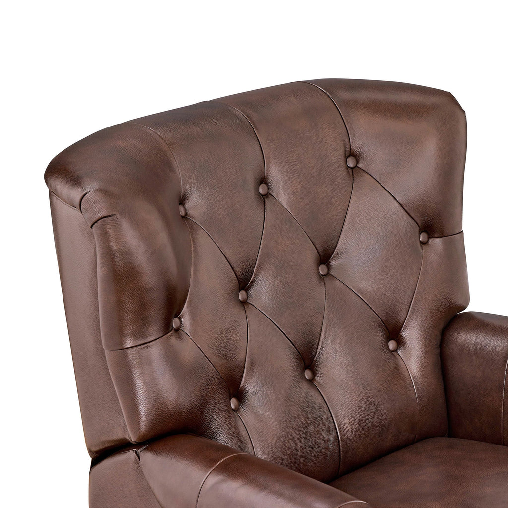 Recliner in whiskey brown view 7
