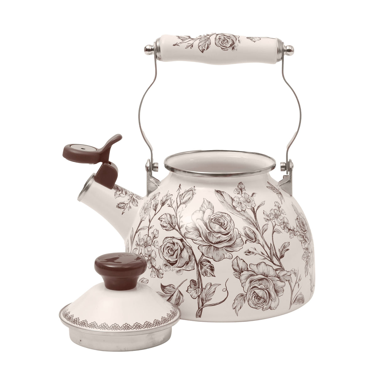 Tea kettle in brown view 10