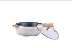 Electric skillet in linen speckle view 2