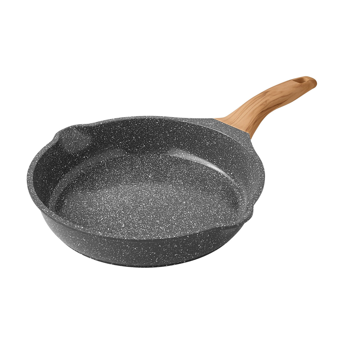 Fry pan set in charcoal speckle view 4