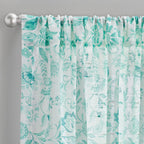 Curtain panel in teal view 3