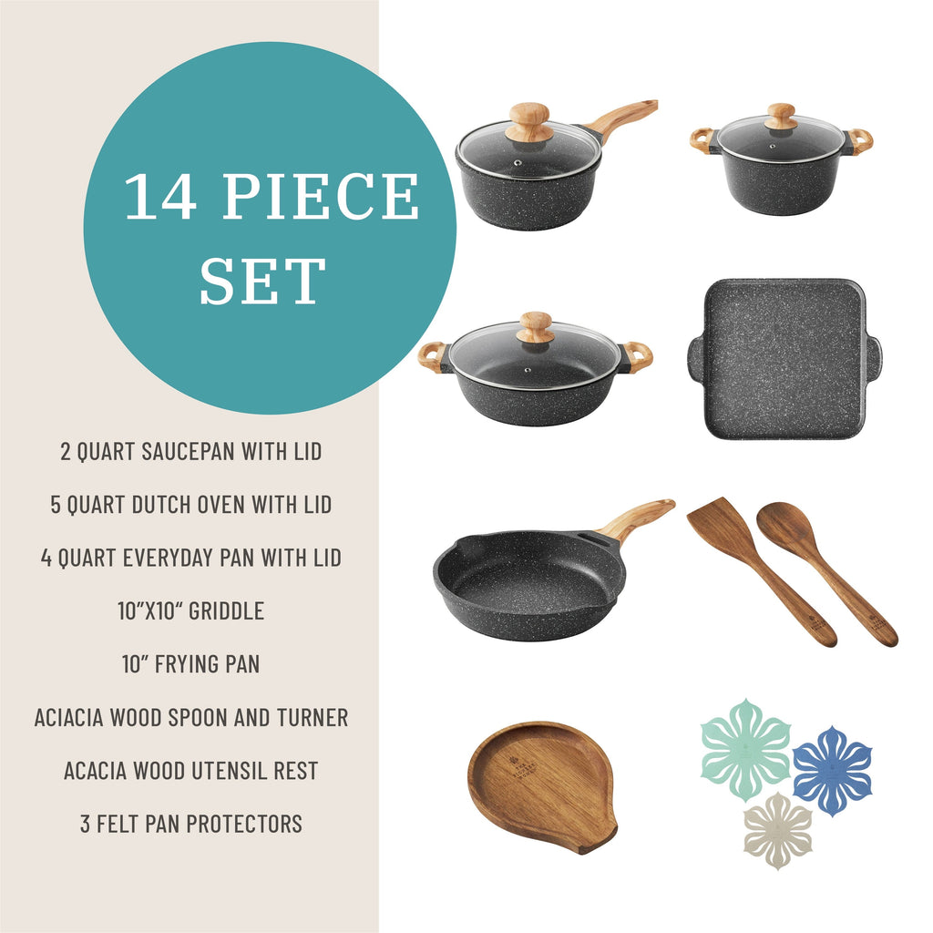 Cookware set in charcoal speckle view 3