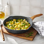 Fry pan in charcoal speckle view 2