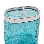 Bath accessory set in teal view 5
