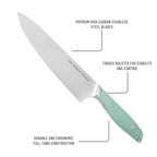 Knife block set in green view 5