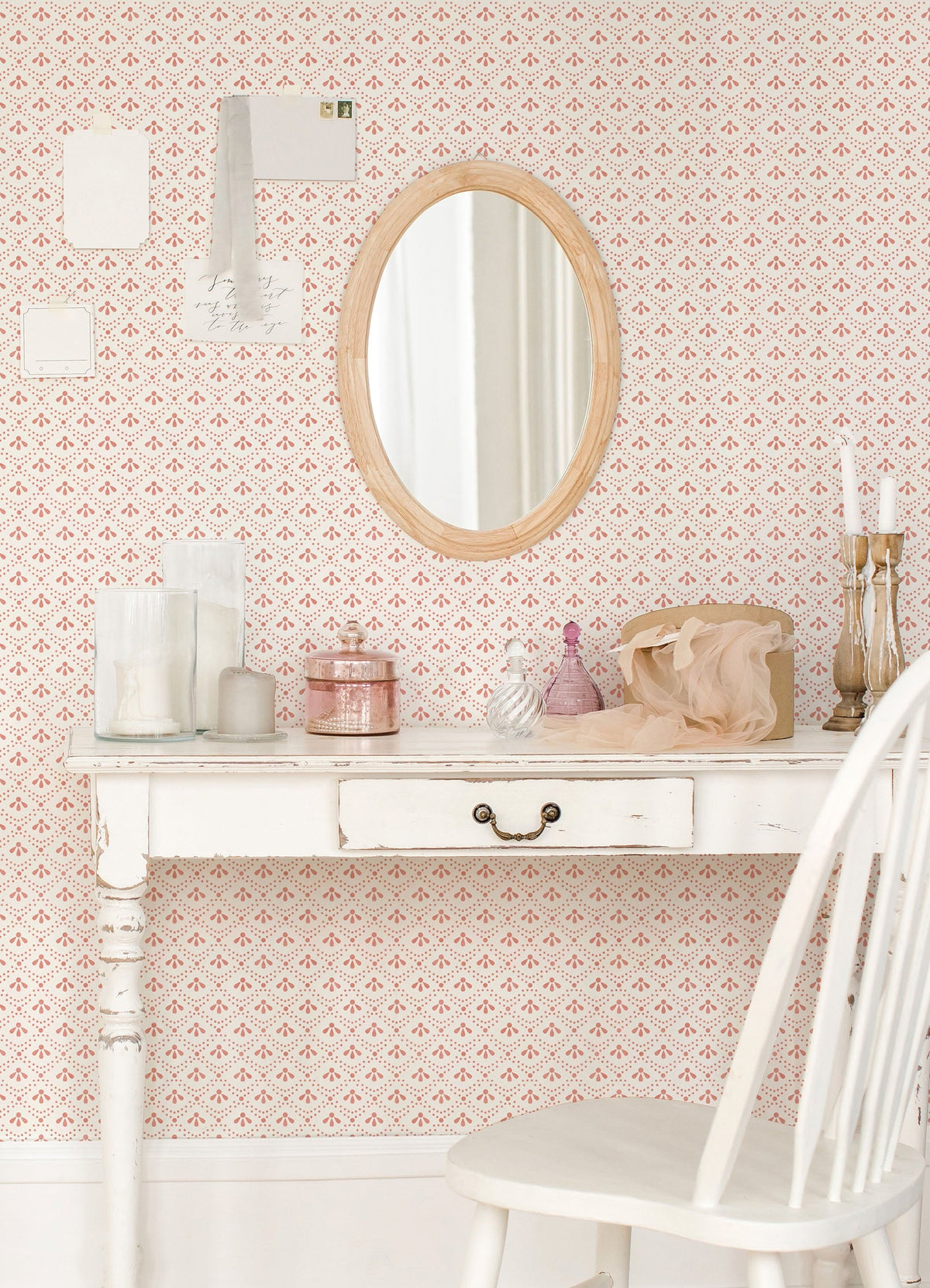 Peel and stick wallpaper in coral view 2