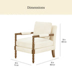 Accent chair in antique white view 4