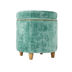 Storage ottoman in jade view 7