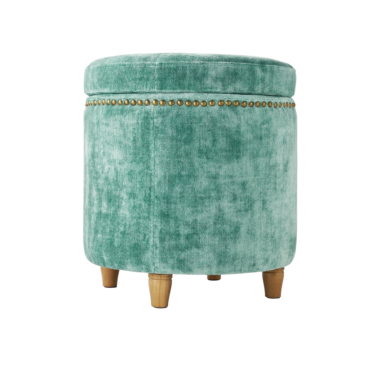 Storage ottoman in jade view 7