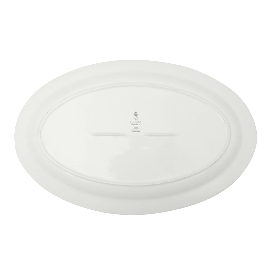 Serving platter in white view 6