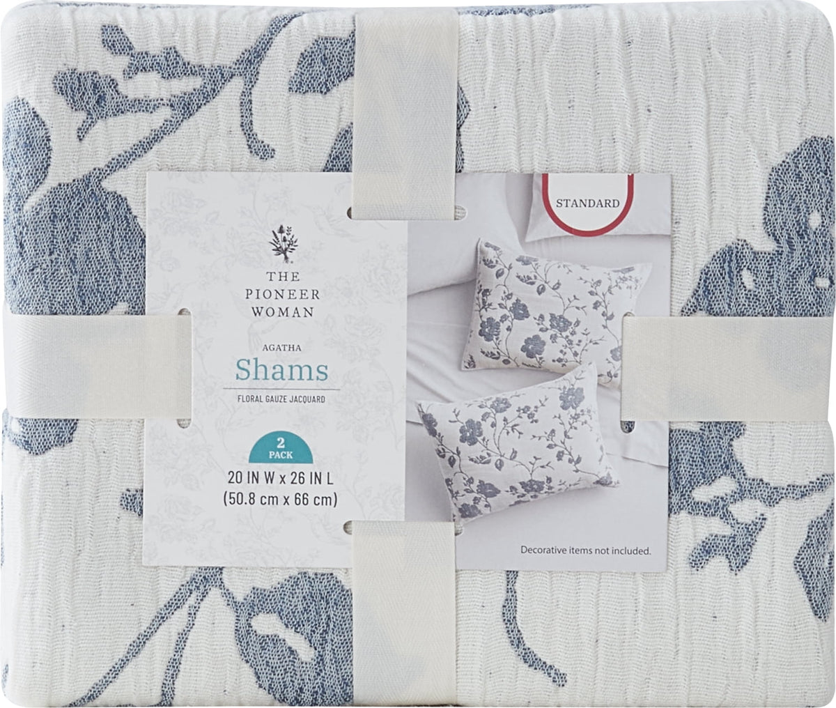 Pillow sham set in blue dust view 7