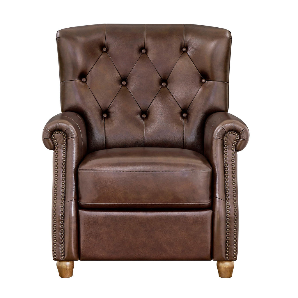 Recliner in whiskey brown view 11