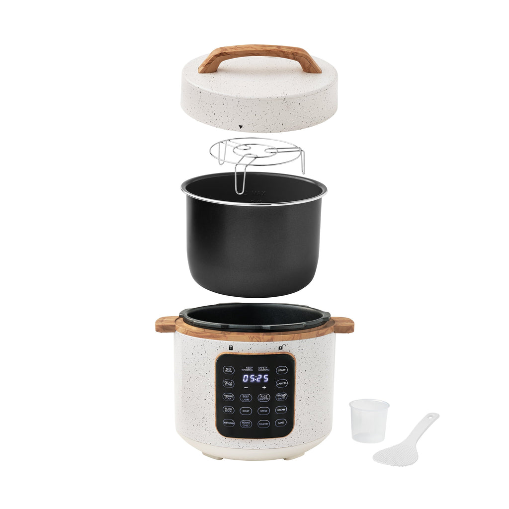 Pressure cooker in linen speckle view 8