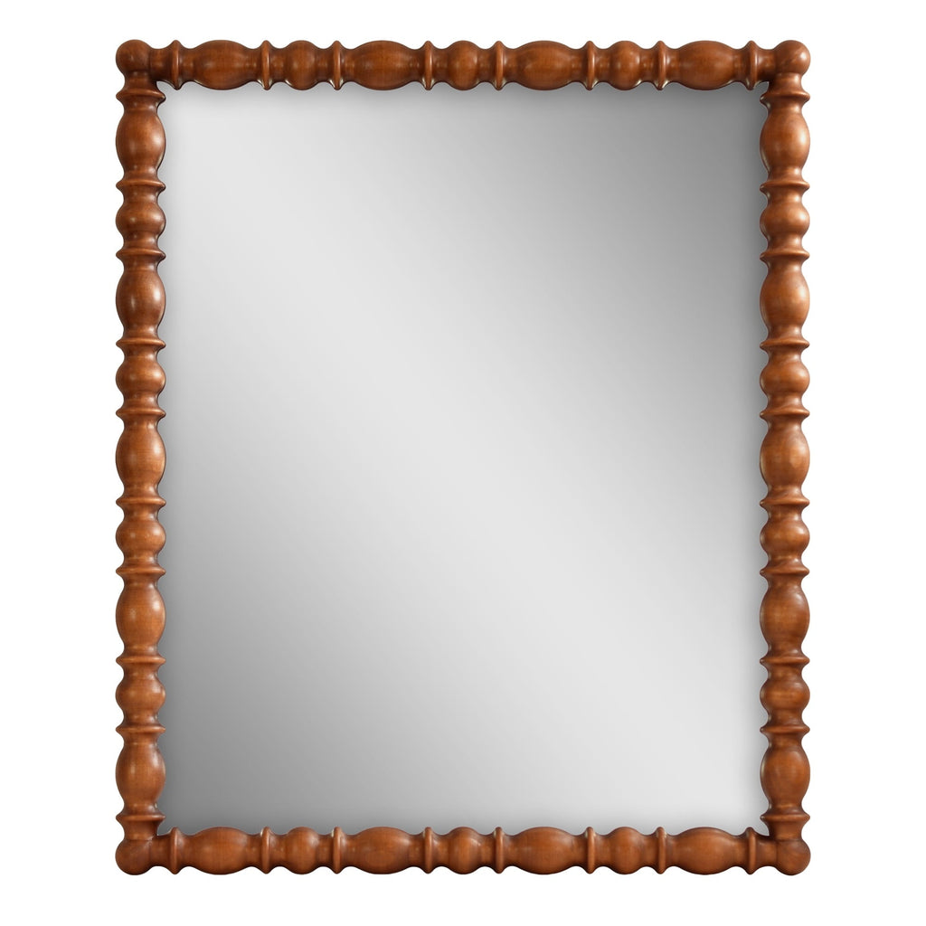 Wall mirror in rustic brown view 2