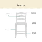 Counter stool set in white view 2