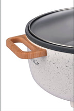 Electric skillet in linen speckle view 5