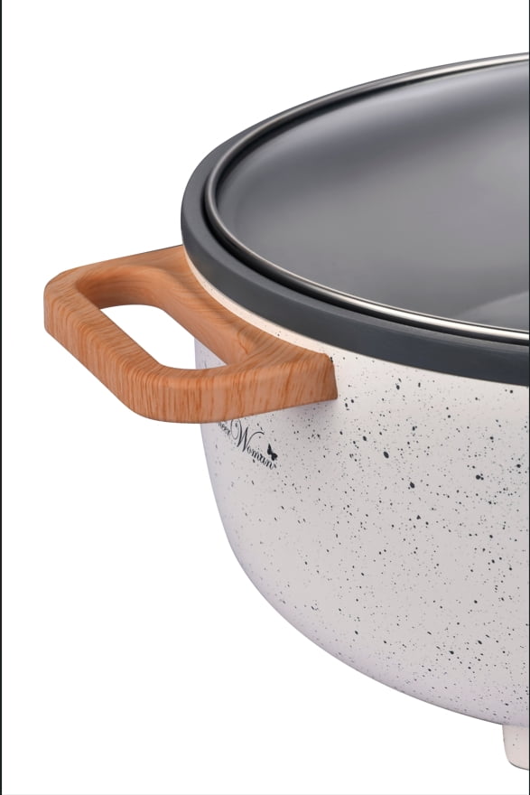 Electric skillet in linen speckle view 5