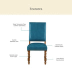 Dining chair set in turquoise view 2
