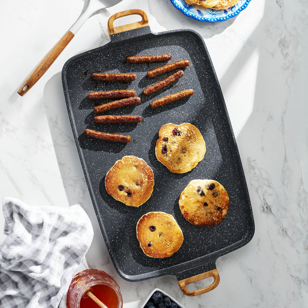 Double griddle in charcoal speckle view 2