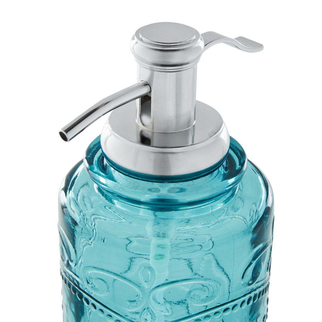Bath accessory set in teal view 3