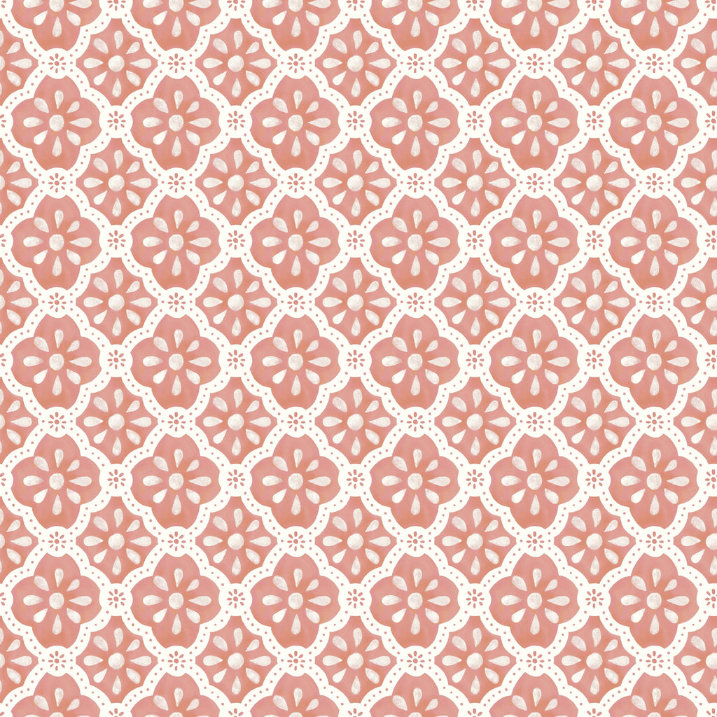 Peel and stick wallpaper in pink salmon view 10