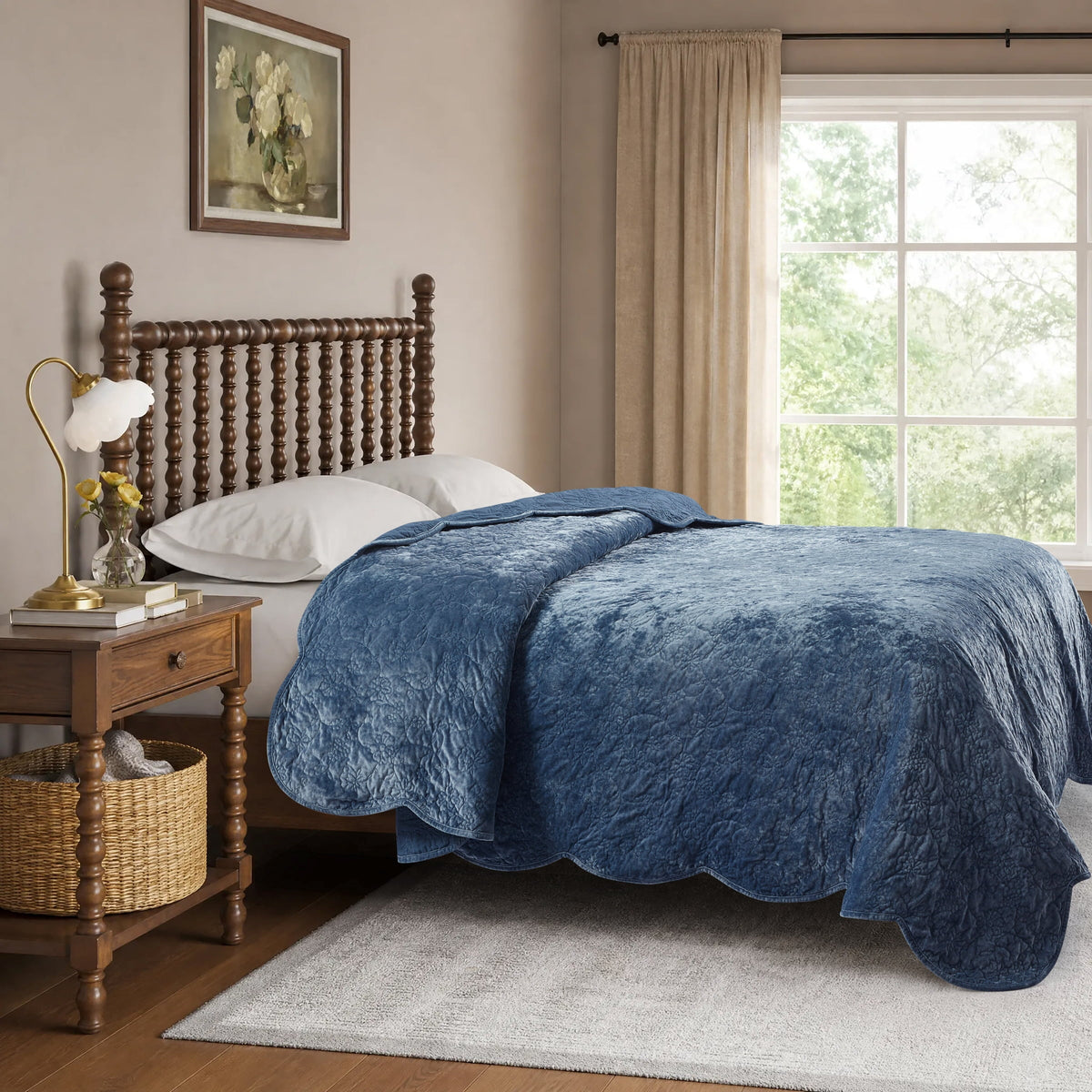 Quilt in blue dust view 4
