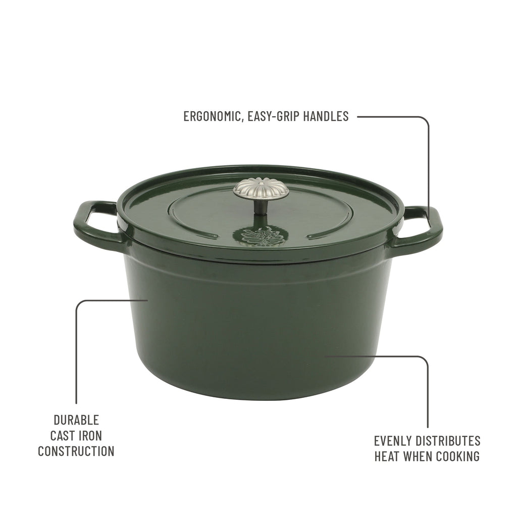 Dutch oven in dark green view 4