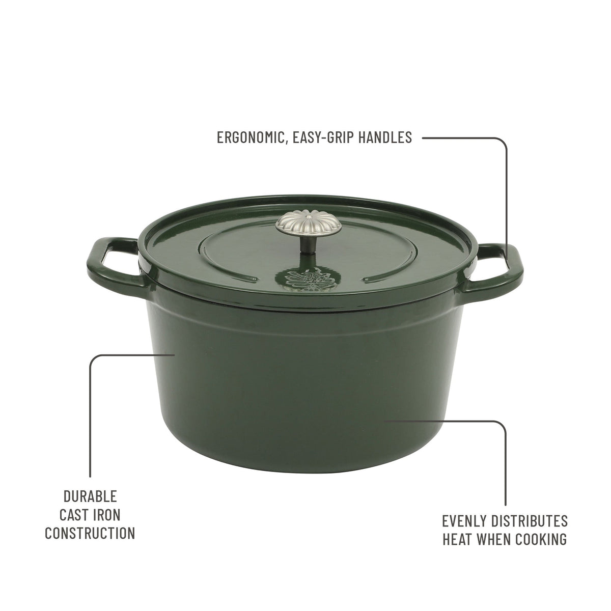 Dutch oven in dark green view 4