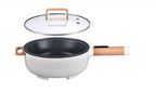 Electric skillet in linen speckle view 4