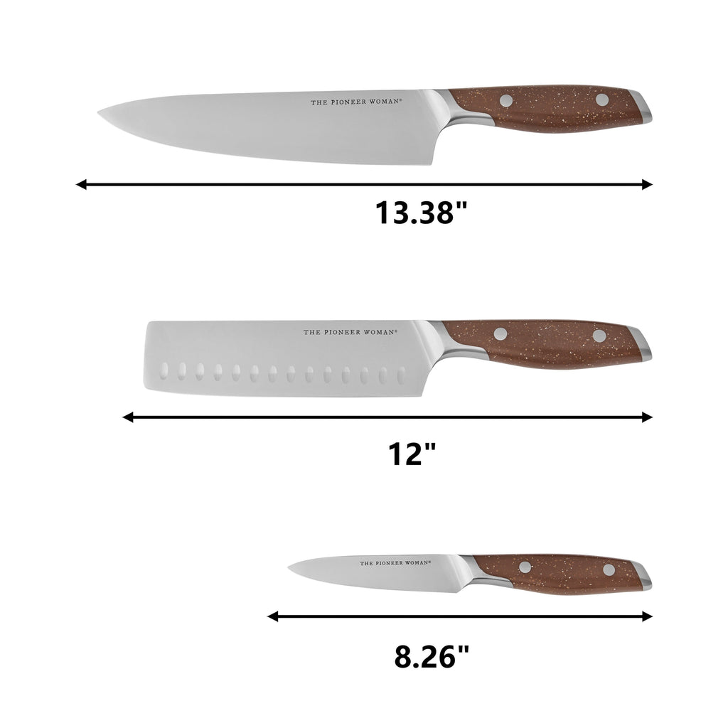 Knife set in brown speckle view 8
