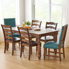 Dining chair set in turquoise view 4